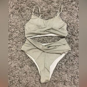 cute silver glitter swimsuit